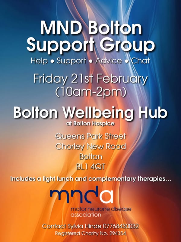 Bolton Support Group meeting poster