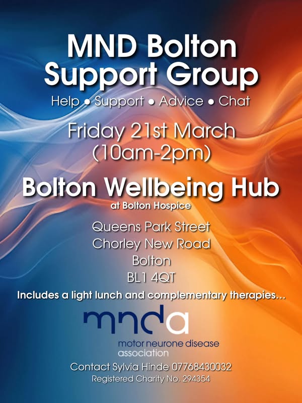Bolton Support Group meeting poster